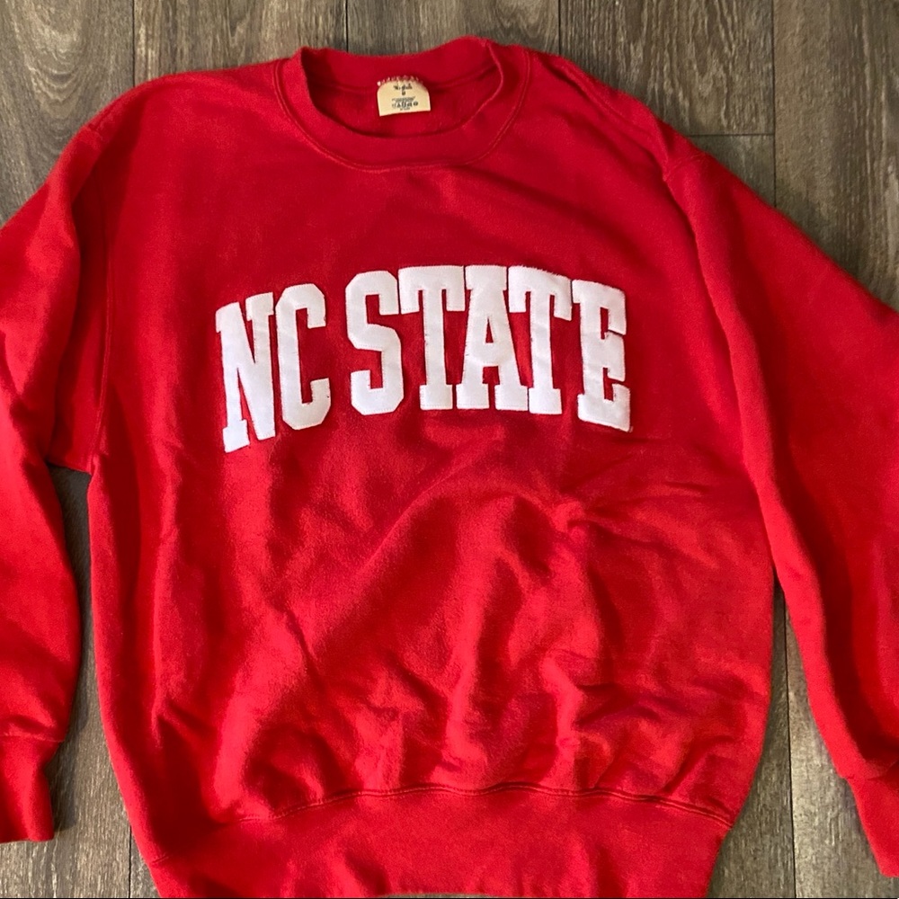 SOLD - the Game NC State embroidered crew neck sweatshirt- size medium, red